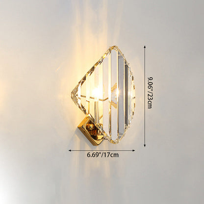 Hardware Rhombic Crystal 1/2/3-Light Wall Sconce Lamp