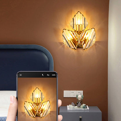 Hardware Rhombic Crystal 1/2/3-Light Wall Sconce Lamp
