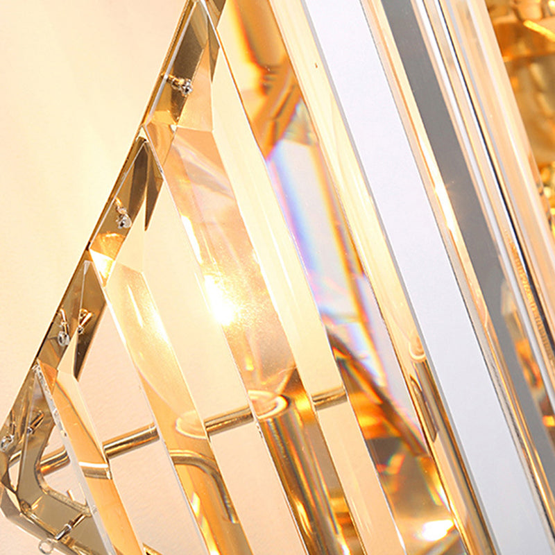 Hardware Rhombic Crystal 1/2/3-Light Wall Sconce Lamp