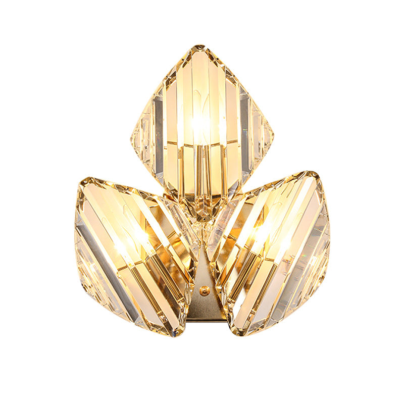 Hardware Rhombic Crystal 1/2/3-Light Wall Sconce Lamp