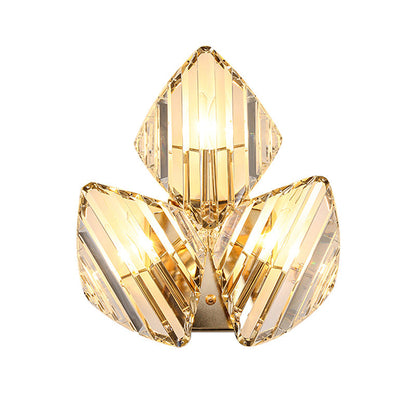 Hardware Rhombic Crystal 1/2/3-Light Wall Sconce Lamp