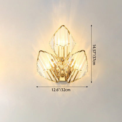 Hardware Rhombic Crystal 1/2/3-Light Wall Sconce Lamp