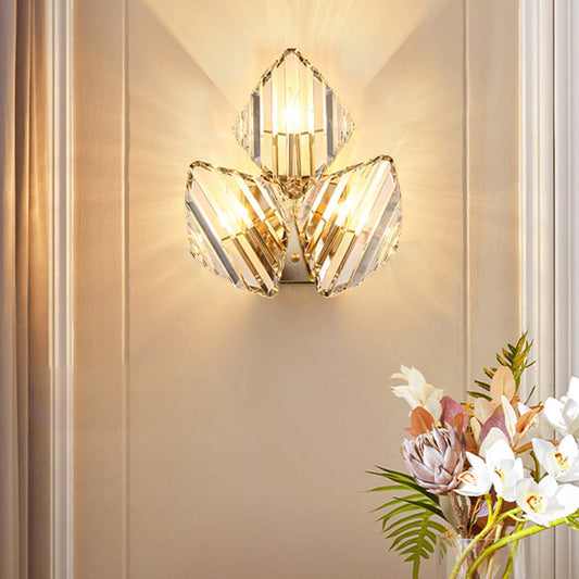 Hardware Rhombic Crystal 1/2/3-Light Wall Sconce Lamp