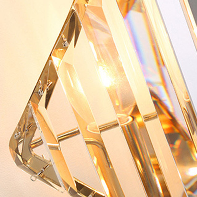 Hardware Rhombic Crystal 1/2/3-Light Wall Sconce Lamp