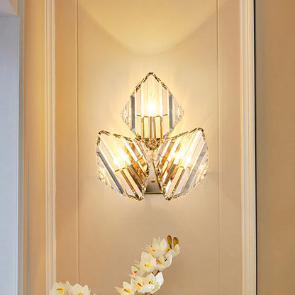 Hardware Rhombic Crystal 1/2/3-Light Wall Sconce Lamp