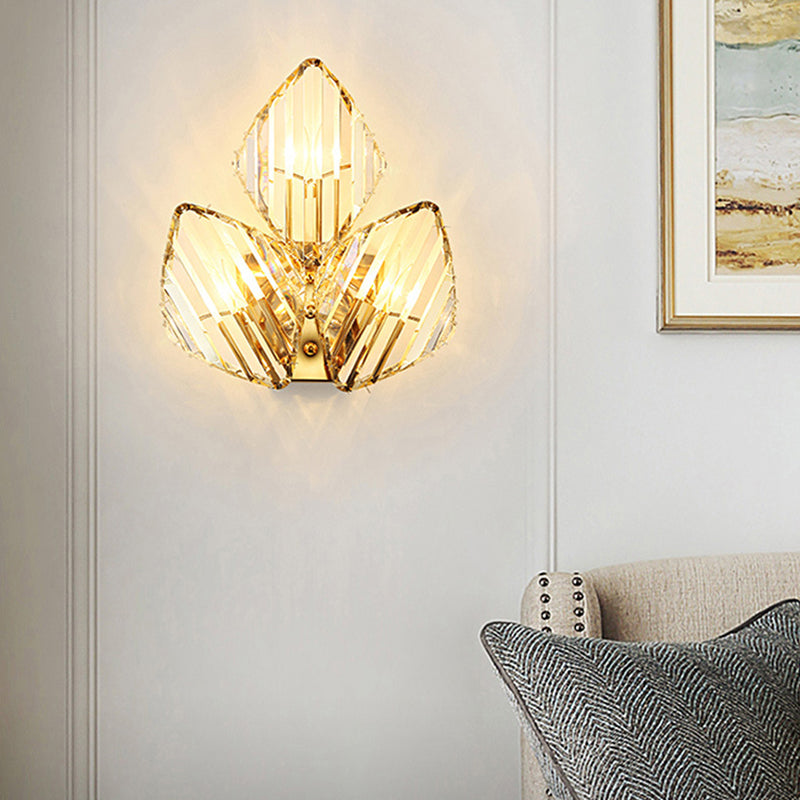 Hardware Rhombic Crystal 1/2/3-Light Wall Sconce Lamp