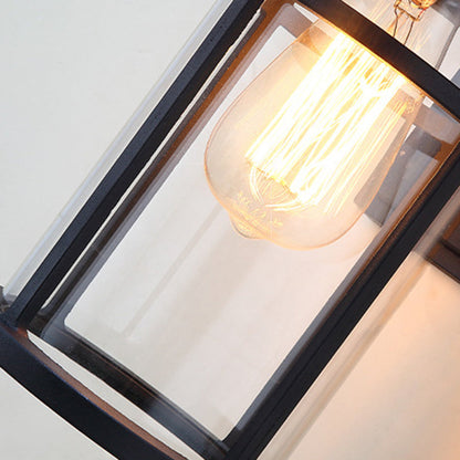 Cylinder Glass Shade 1-Light Waterproof Wall Sconce Lamp