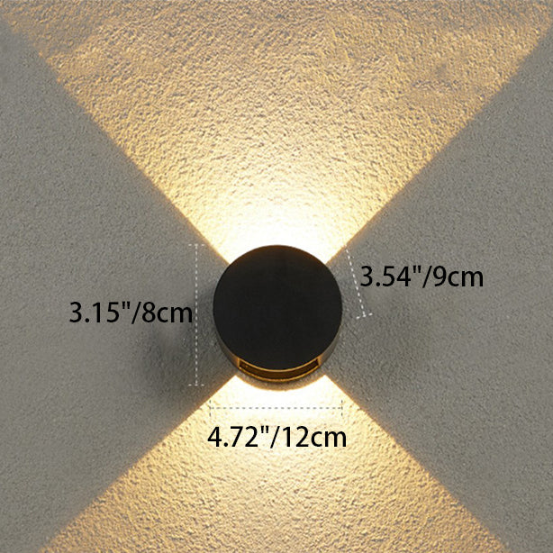 Round And Down Illuminated LED Waterproof Wall Sconce Lamp
