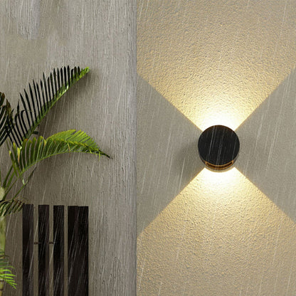 Round And Down Illuminated LED Waterproof Wall Sconce Lamp