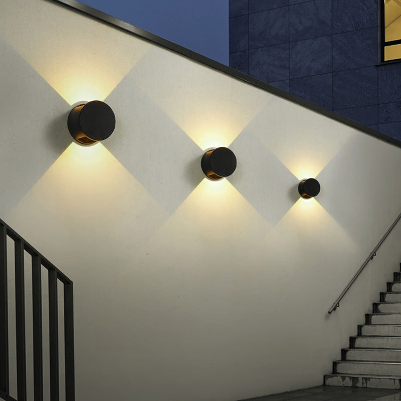 Round And Down Illuminated LED Waterproof Wall Sconce Lamp