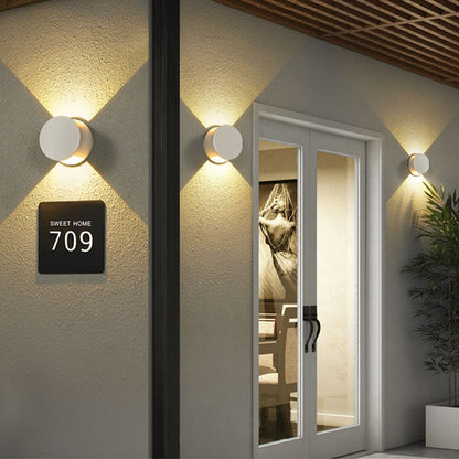 Round And Down Illuminated LED Waterproof Wall Sconce Lamp