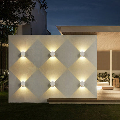 Round And Down Illuminated LED Waterproof Wall Sconce Lamp