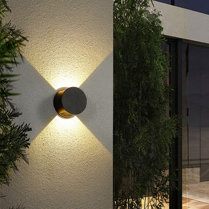 Round And Down Illuminated LED Waterproof Wall Sconce Lamp