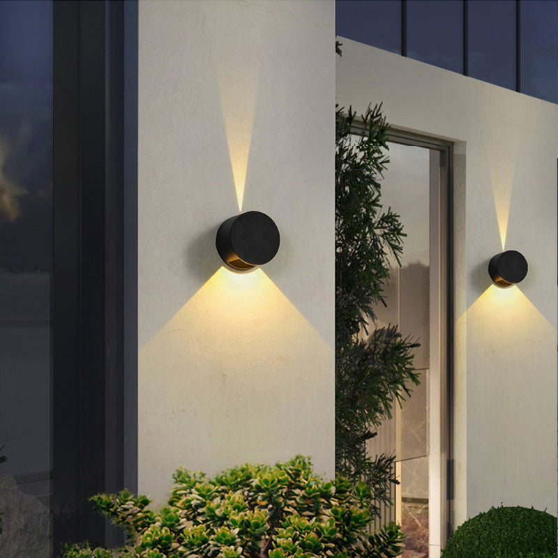 Round And Down Illuminated LED Waterproof Wall Sconce Lamp