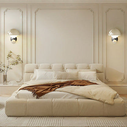 Nordic Cream Iron Mushroom PE Shade LED Wall Sconce Lamp
