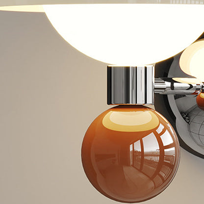 Nordic Cream Iron Mushroom PE Shade LED Wall Sconce Lamp