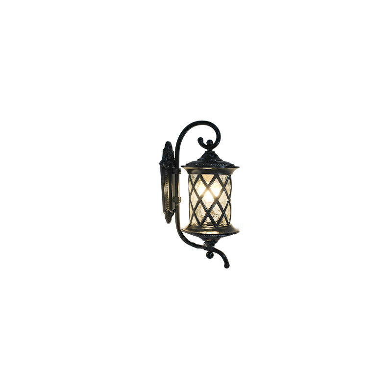 Aluminum Glass Shade 1-Light Outdoor Wall Sconce Lamp
