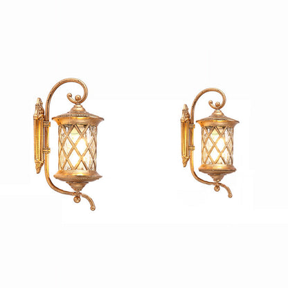 Aluminum Glass Shade 1-Light Outdoor Wall Sconce Lamp