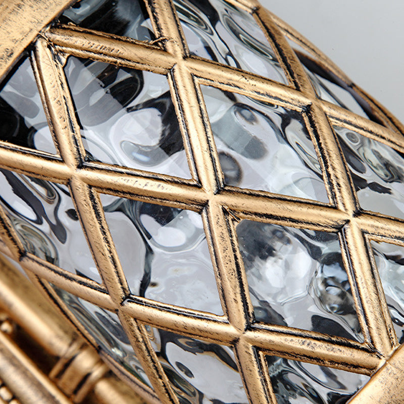 Aluminum Glass Shade 1-Light Outdoor Wall Sconce Lamp