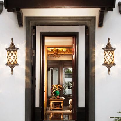 Aluminum Glass Shade 1-Light Outdoor Wall Sconce Lamp