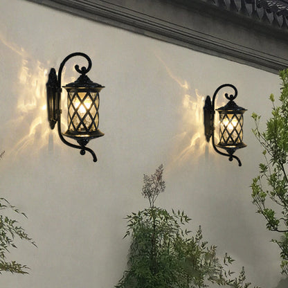 Aluminum Glass Shade 1-Light Outdoor Wall Sconce Lamp