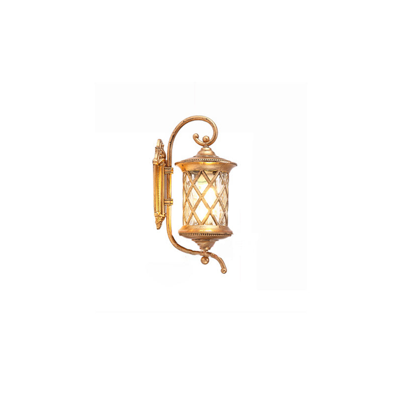 Aluminum Glass Shade 1-Light Outdoor Wall Sconce Lamp
