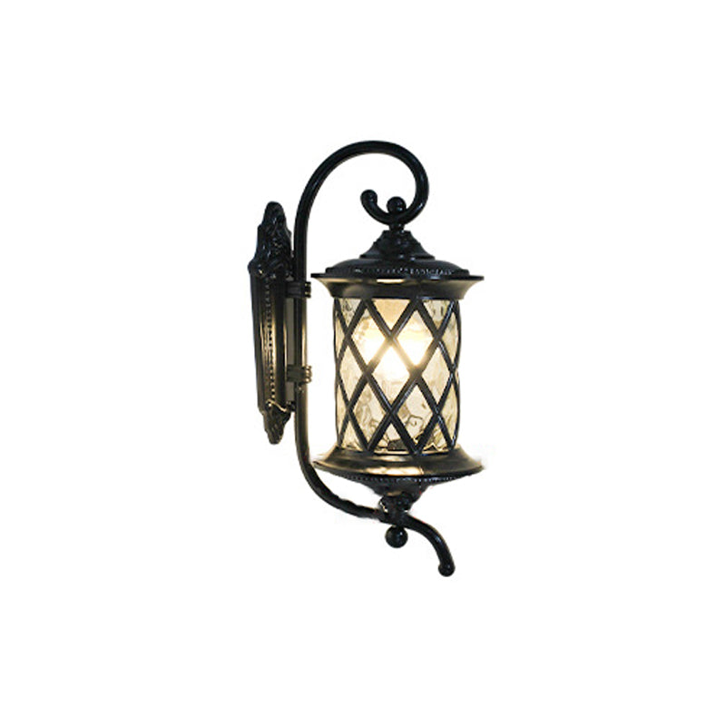 Aluminum Glass Shade 1-Light Outdoor Wall Sconce Lamp