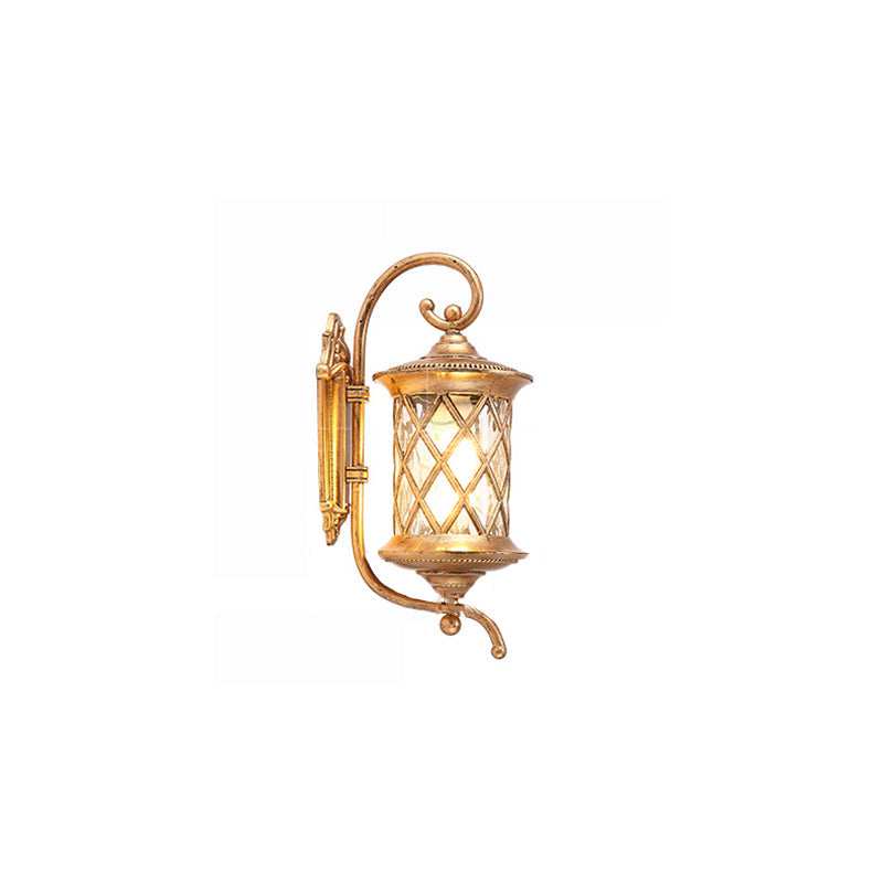 Aluminum Glass Shade 1-Light Outdoor Wall Sconce Lamp