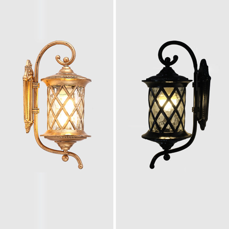 Aluminum Glass Shade 1-Light Outdoor Wall Sconce Lamp