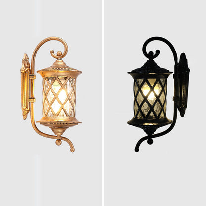 Aluminum Glass Shade 1-Light Outdoor Wall Sconce Lamp
