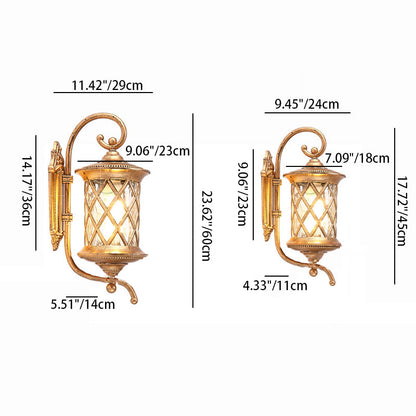 Aluminum Glass Shade 1-Light Outdoor Wall Sconce Lamp