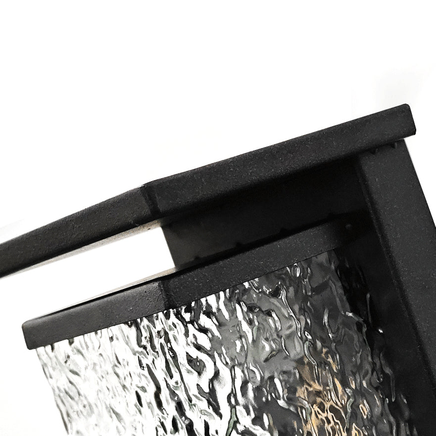 Stainless Shade Cuboid LED Solar Outdoor Wall Sconce Lamp