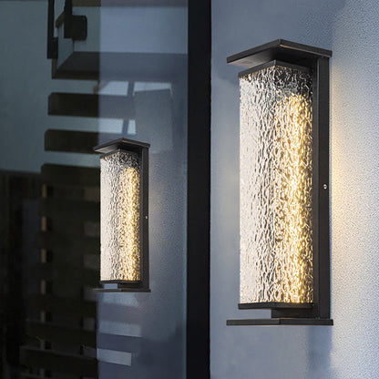 Stainless Shade Cuboid LED Solar Outdoor Wall Sconce Lamp