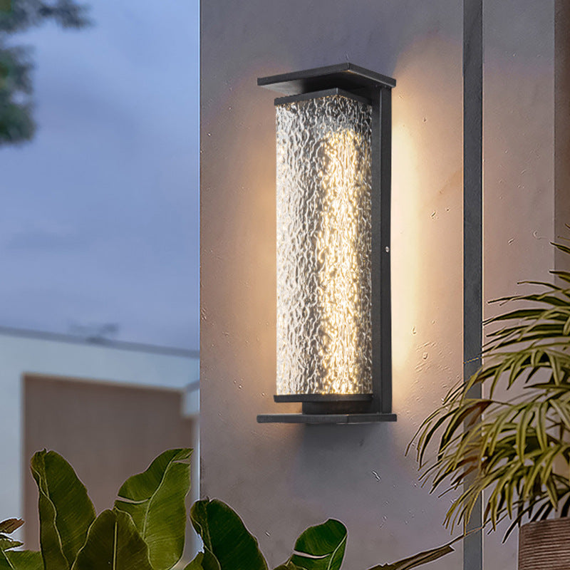 Stainless Shade Cuboid LED Solar Outdoor Wall Sconce Lamp