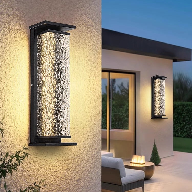 Stainless Shade Cuboid LED Solar Outdoor Wall Sconce Lamp