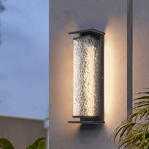 Stainless Shade Cuboid LED Solar Outdoor Wall Sconce Lamp
