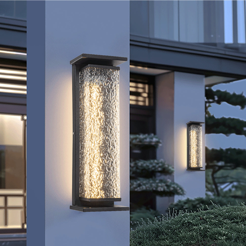 Stainless Shade Cuboid LED Solar Outdoor Wall Sconce Lamp