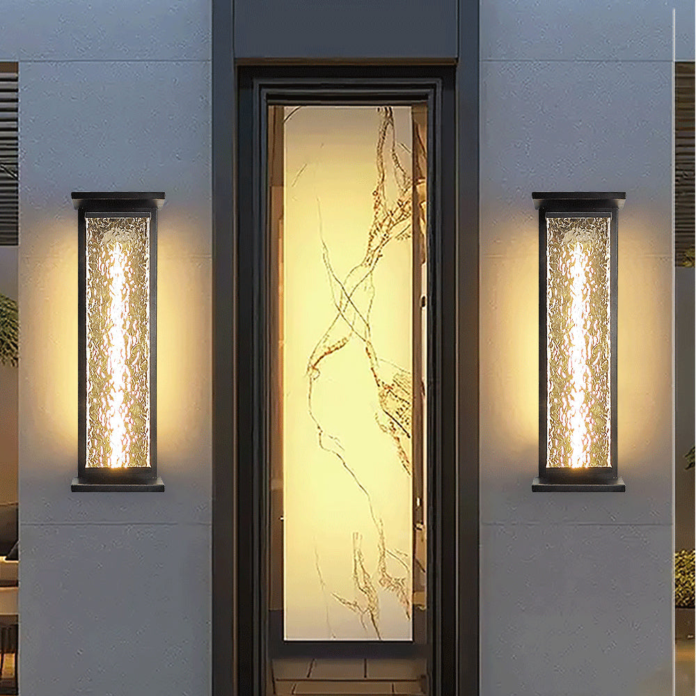 Stainless Shade Cuboid LED Solar Outdoor Wall Sconce Lamp