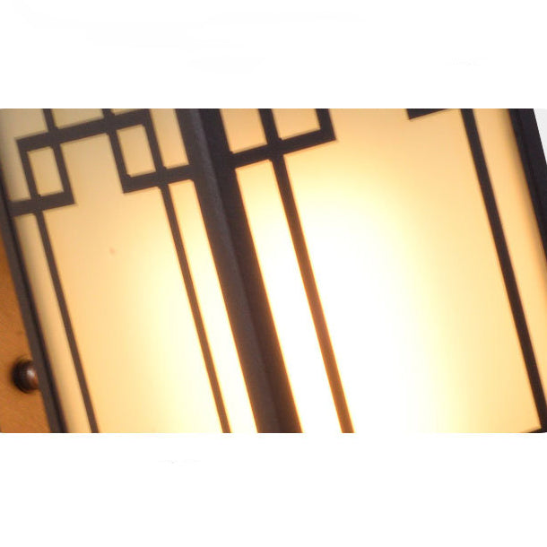 Chinese Glass Column 1-Light Outdoor Wall Sconce Lamp