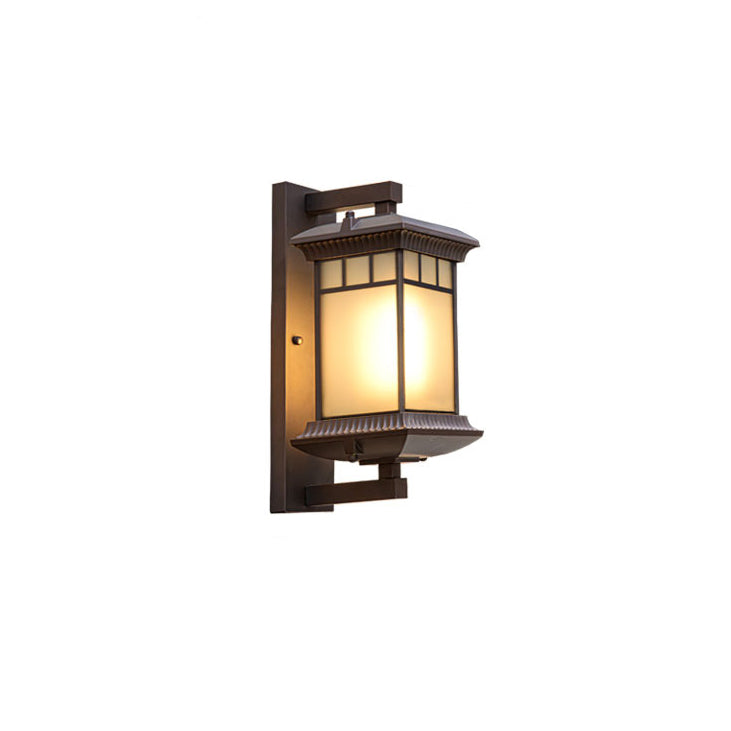 Chinese Glass Column 1-Light Outdoor Wall Sconce Lamp