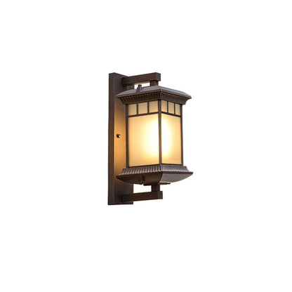 Chinese Glass Column 1-Light Outdoor Wall Sconce Lamp