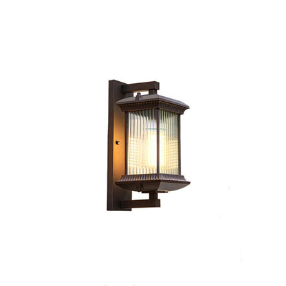 Chinese Glass Column 1-Light Outdoor Wall Sconce Lamp