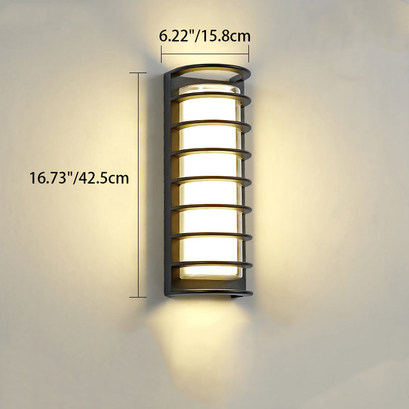 Aluminum Acrylic Cylinder LED Waterproof Wall Sconce Lamp