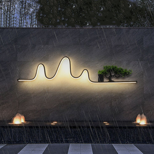 Aluminum Pine Wood LED Waterproof Outdoor Wall Sconce Lamp
