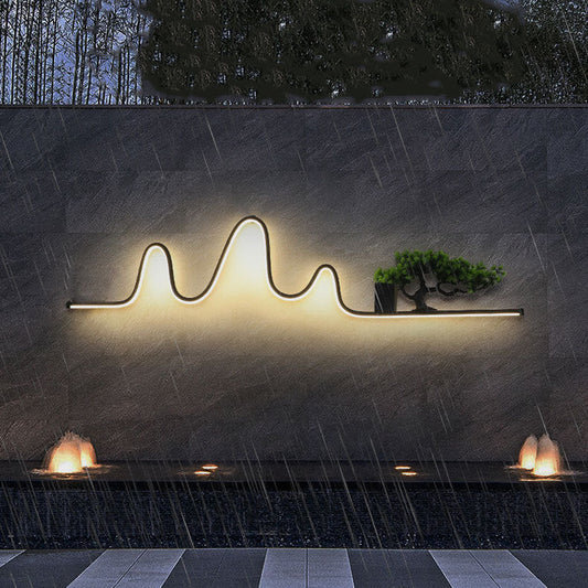 Aluminum Pine Wood LED Waterproof Outdoor Wall Sconce Lamp
