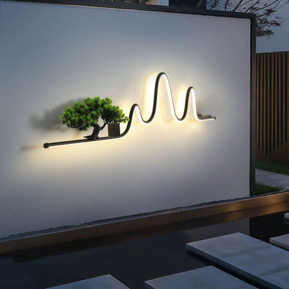Aluminum Pine Wood LED Waterproof Outdoor Wall Sconce Lamp