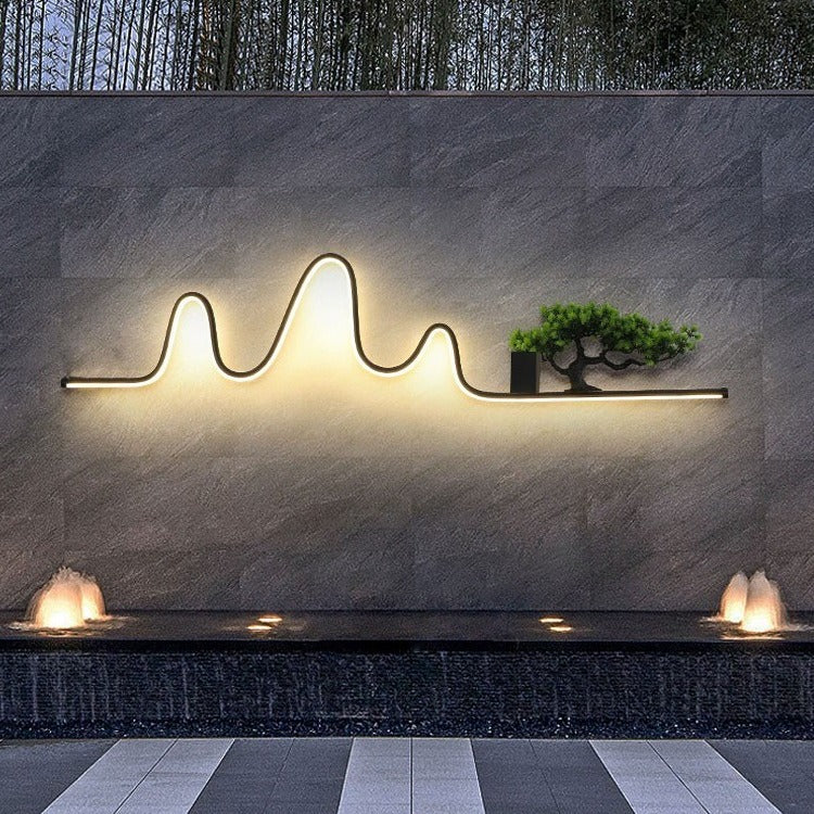 Aluminum Pine Wood LED Waterproof Outdoor Wall Sconce Lamp