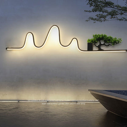 Aluminum Pine Wood LED Waterproof Outdoor Wall Sconce Lamp