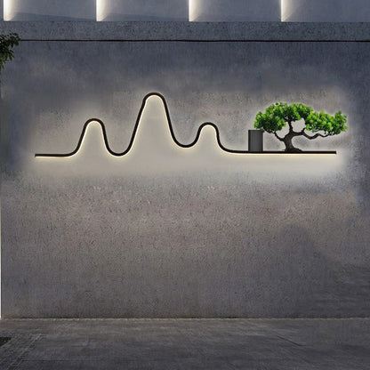 Aluminum Pine Wood LED Waterproof Outdoor Wall Sconce Lamp