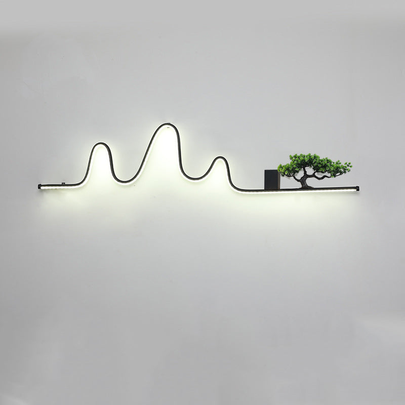Aluminum Pine Wood LED Waterproof Outdoor Wall Sconce Lamp